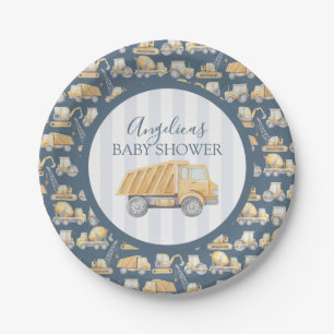 Assiettes En Carton Baby shower de camion de construction