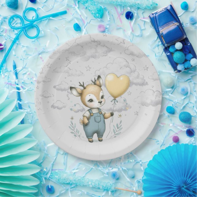 Assiettes En Carton Baby shower de cerfs (Fête)