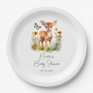 Assiettes En Carton Baby shower de cerfs d'animaux de bois
