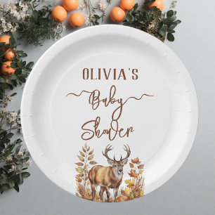Assiettes En Carton Baby shower de cerfs de bois d'automne