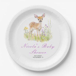 Assiettes En Carton Baby shower de cerfs de printemps
