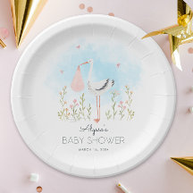 Baby shower de cigognes d'aquarelle mignonne