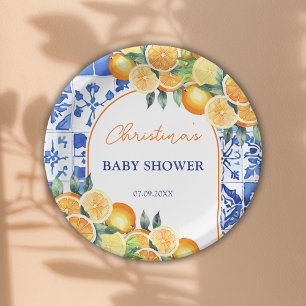 Assiettes En Carton Baby shower de Citrus Little Cutie