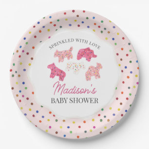 Assiettes En Carton Baby shower de cookies animaux congelés roses