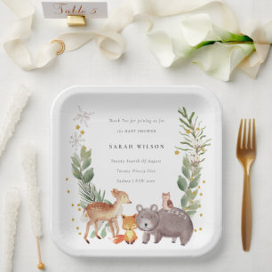 Assiettes En Carton Baby shower de courge feuillu mou en bois