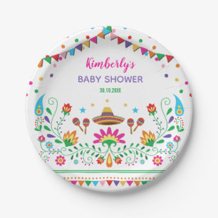 Assiettes En Carton Baby shower de fiesta/fête d'anniversaire florale