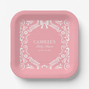 Assiettes En Carton Baby shower de Fiesta mexicain rose