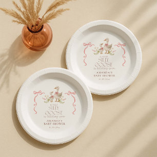 Assiettes En Carton Baby shower de fille d'oie stupide