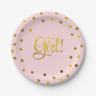 Baby shower de fille Pink et Faux Gold Foil