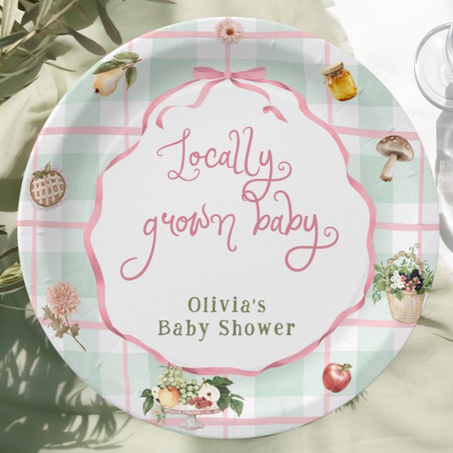 Assiettes En Carton Baby shower de filles du  de fermiers cultivés loc (Créateur téléchargé)