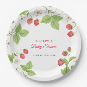 Assiettes En Carton Baby shower de fraise doux simple