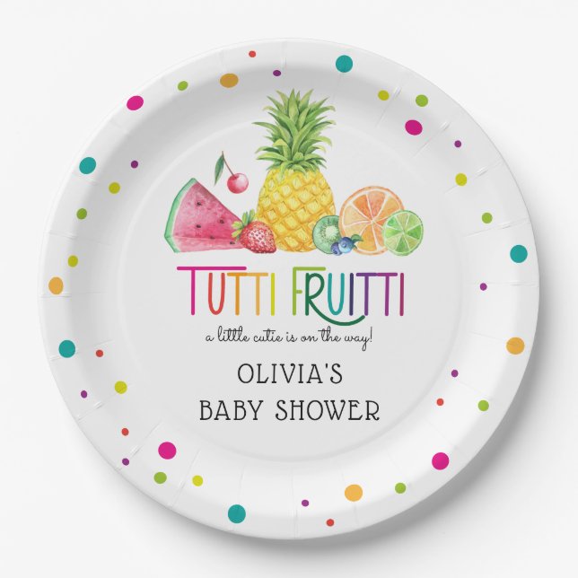 Assiettes En Carton Baby shower de Fruitti Tutti (Devant)