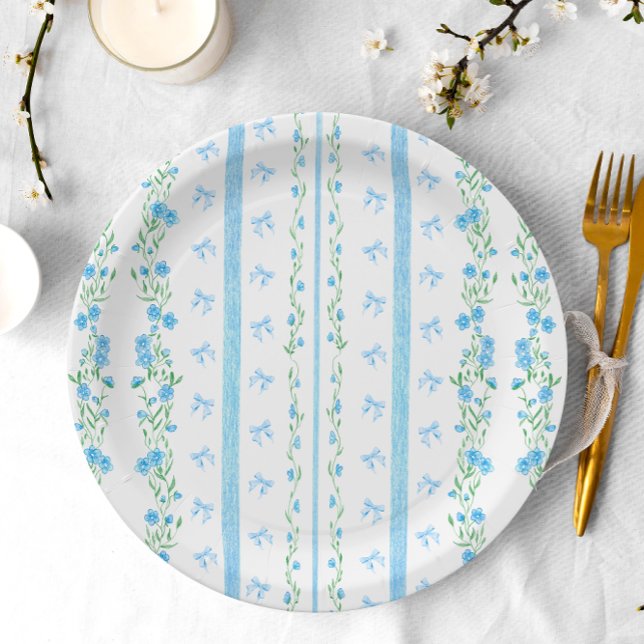 Assiettes En Carton Baby shower de garçon de la cou bleu mou (Créateur téléchargé)