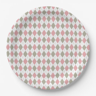 Assiettes En Carton Baby shower de golf moderne Motif rose