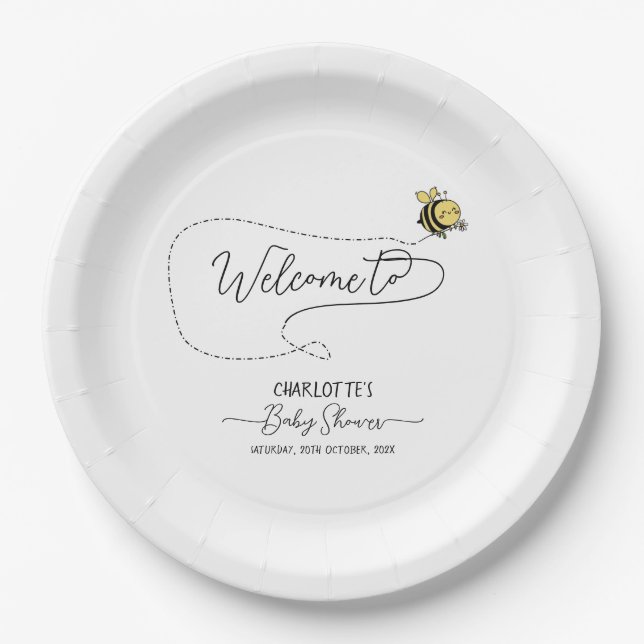 Assiettes En Carton Baby shower de la petite abeille (Devant)