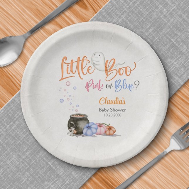 Assiettes En Carton Baby shower de la révélation de genre Halloween (Créateur téléchargé)