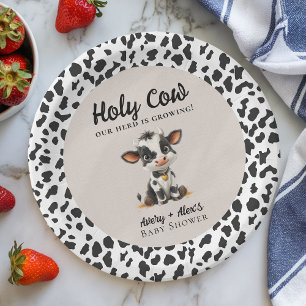 Assiettes En Carton Baby shower de la Vache Sainte