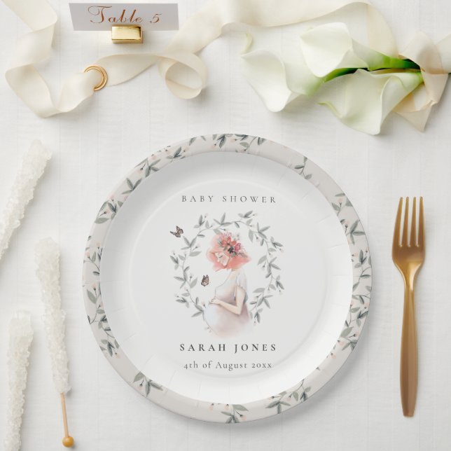 Assiettes En Carton Baby shower de liage pour femmes élégantes (Mariage)