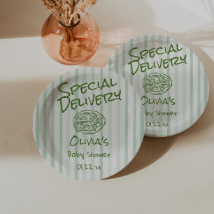 Assiettes En Carton Baby shower de livraison spéciale Pizza Green Drak