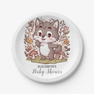 Assiettes En Carton Baby shower de loup enchanté magique