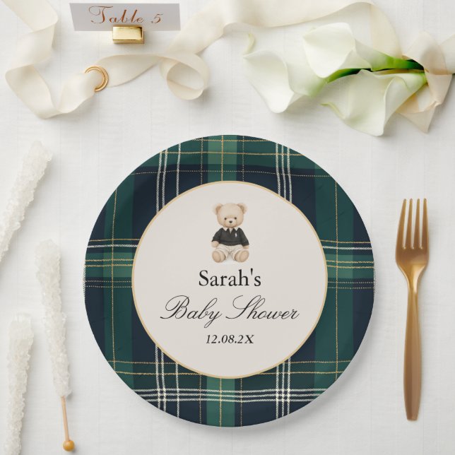 Assiettes En Carton Baby shower de luxe garçon (Mariage)