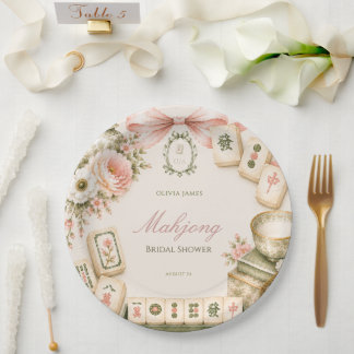 Assiettes En Carton Baby shower de mahjong pour mariée