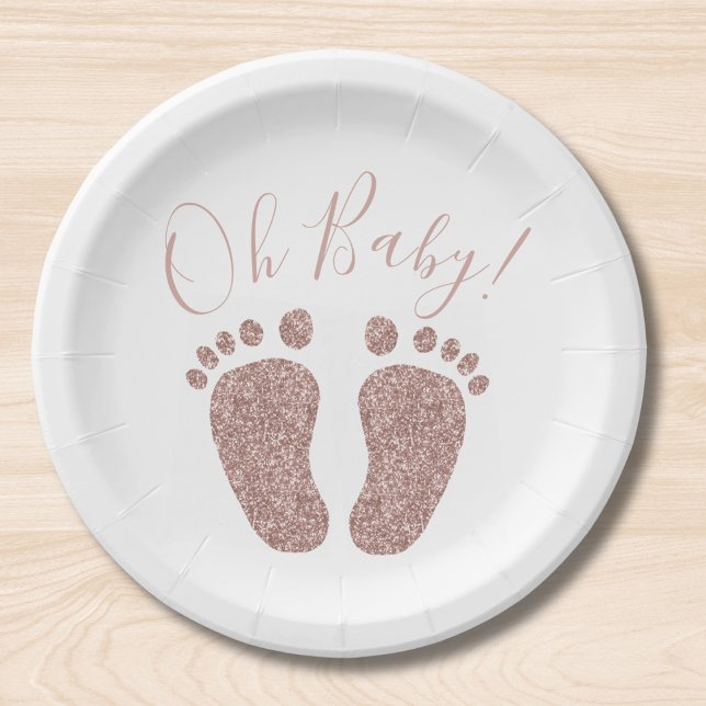 Assiettes En Carton Baby shower de Parties scintillant rose Gold (Créateur téléchargé)