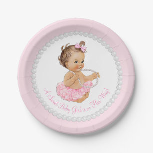 Assiettes En Carton Baby shower de Pearl Ballerina
