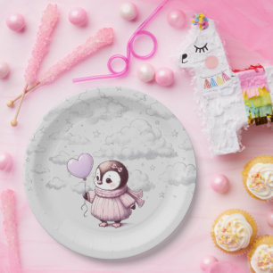 Assiettes En Carton Baby shower de pingouin