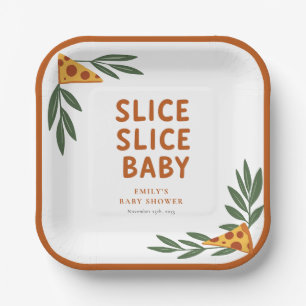Assiettes En Carton Baby shower de pizza pour bébés Slice Slice