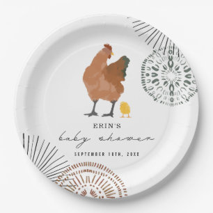 Assiettes En Carton Baby shower de poulet