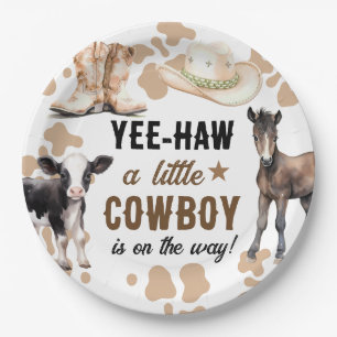 Assiettes En Carton Baby shower de rodéo Little Cowboy