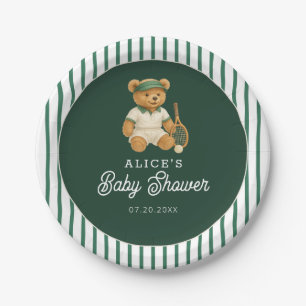 Assiettes En Carton Baby shower de tennis Preppy Bear