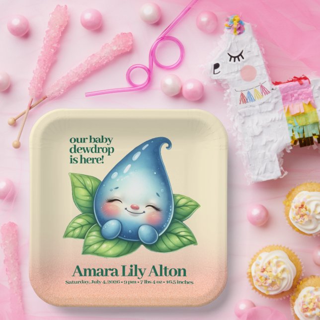 Assiettes En Carton Baby shower de toilette bébé couchage mignon Bienv (Fête)