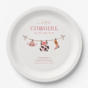 Assiettes En Carton Baby shower de vachette de marque Boho rose