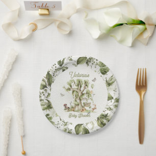 Assiettes En Carton Baby shower des animaux de berceau de forêt forest