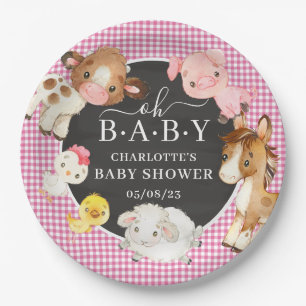 Assiettes En Carton Baby shower des animaux de ferme