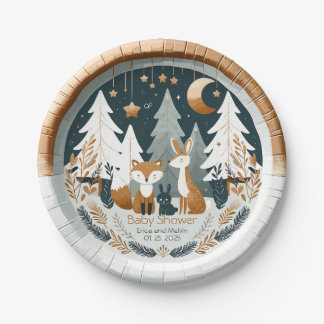 Assiettes En Carton Baby shower des bois