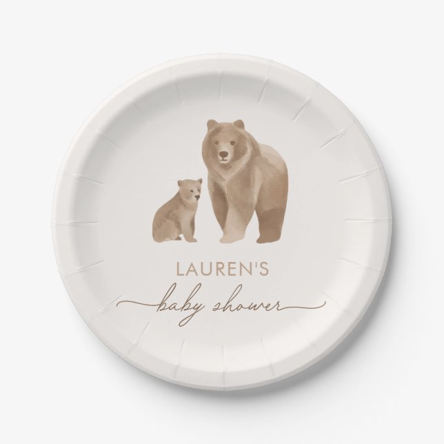 Assiettes En Carton Baby shower des bois (Devant)