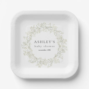 Assiettes En Carton Baby shower des fleurs du souffle de bébé
