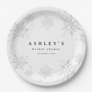 Assiettes En Carton Baby shower des flocons de neige