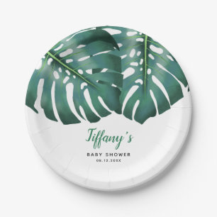 Assiettes En Carton Baby shower d'été tropical neutre entre les sexe