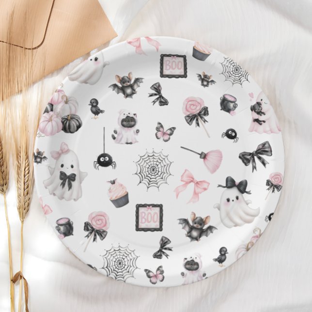 Assiettes En Carton Baby shower d'Halloween de Little Boo (Créateur téléchargé)