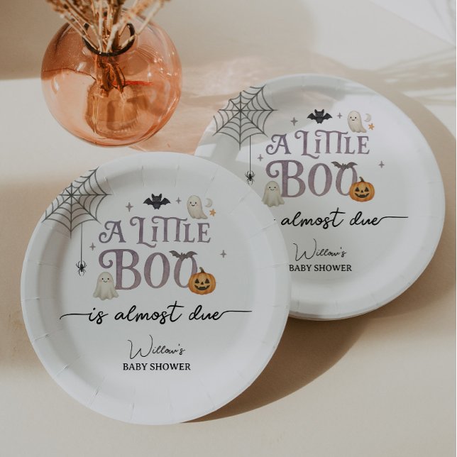 Assiettes En Carton Baby shower d'Halloween de Little Boo (Créateur téléchargé)