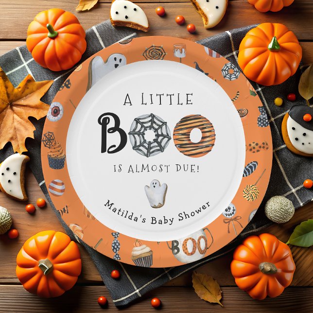 Assiettes En Carton Baby shower d'Halloween de Little Boo (Créateur téléchargé)