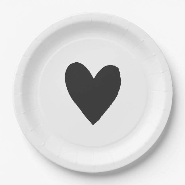 Assiettes En Carton Baby shower d'Halloween gothique noir et moody (Devant)
