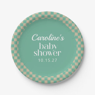 Assiettes En Carton Baby shower d'image de tableau de bord rétrogradé 