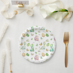 Assiettes En Carton Baby shower Dinosaur