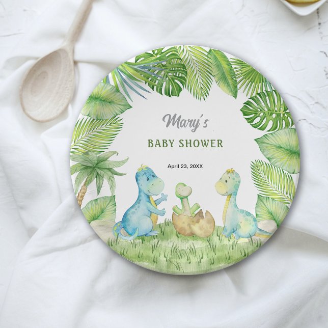 Assiettes En Carton Baby shower Dinosaur (Créateur téléchargé)
