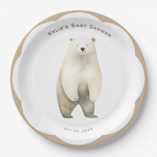 Assiettes En Carton Baby shower d'ours en peluche d'attente neutre